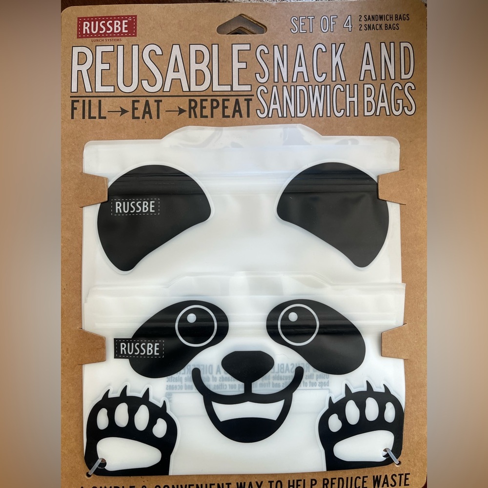 Russbe Reusable Snack and Sandwich Bags Set of 8.  (022)